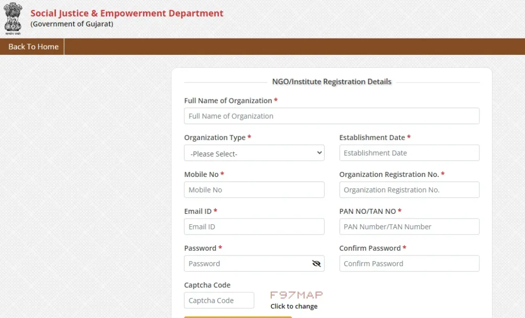 E Samaj Kalyan Gujarat NGO Registration